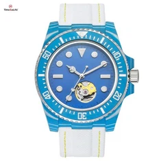 Orologio automatico per gli uomini luminosi al 100% in fibra di carbonio forgiato per gli uomini