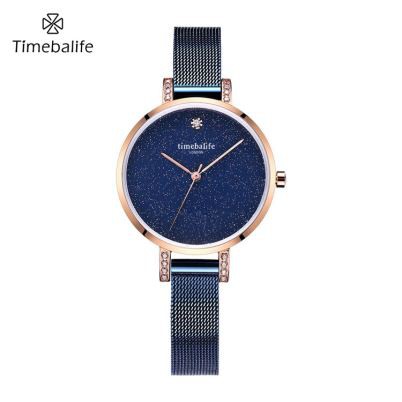 Orologio meccanico da donna con quadrante blu